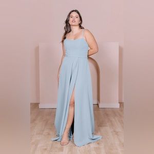 Revelry Nova Crepe Dress in Light Blue